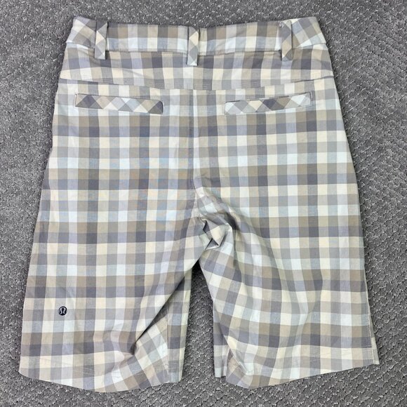 Lululemon Shorts Men's 30 Brown Plaid Kahuna 2.0 Commission ABC Golf Stretch - Picture 4 of 13